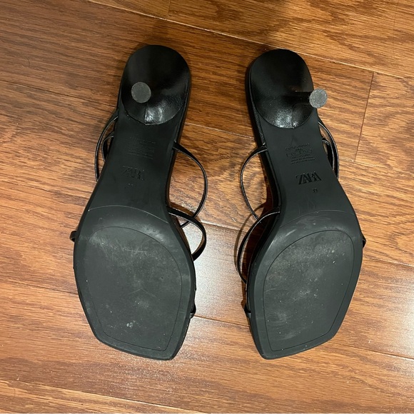 Zara kitten heel strappy sandals black - Picture 3 of 6
